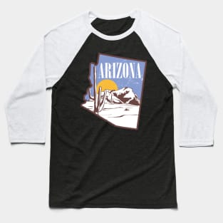 State of Arizona Desert Landscape Baseball T-Shirt